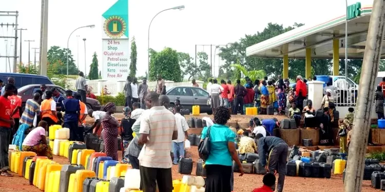 Fuel scarcity hits Lagos in some parts of Lagos, as filling stations hoard product