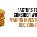 How to identify the key factors before investing in a company